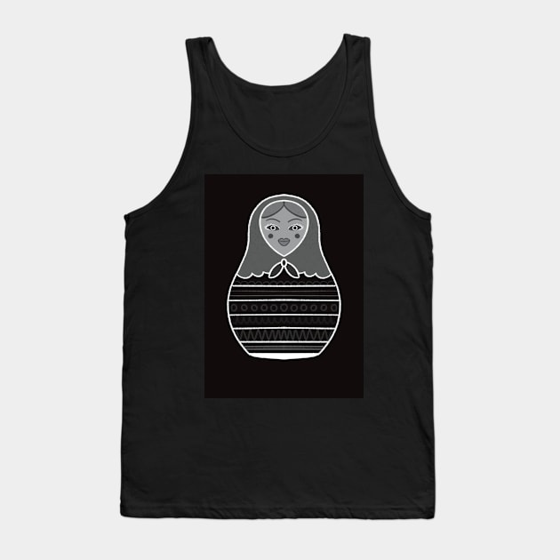 Black & White Russian Doll Tank Top by Slepowronski